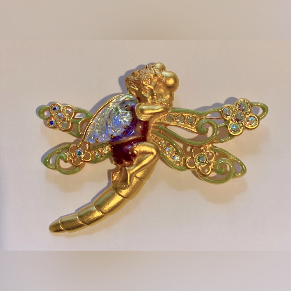 Kirks Folly Angel/dragon Fly Brooch